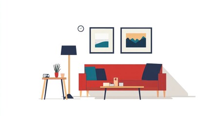 Cozy living room illustration