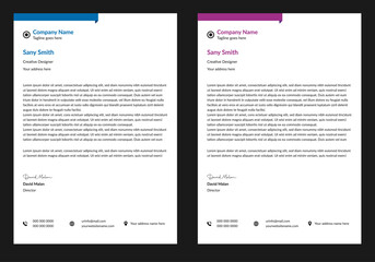 Clean corporate letterhead template design, Modern letterheads design template, Professional company letterheads template for business and project.