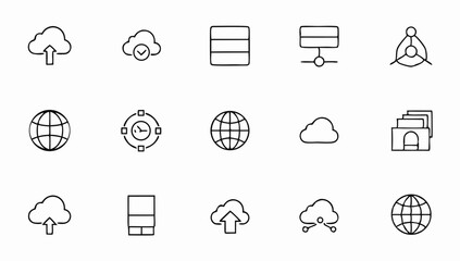 web hosting set of web icons in line style  hostin (2).eps