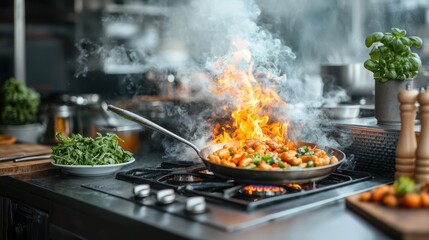 Stir-fry cooking, high heat