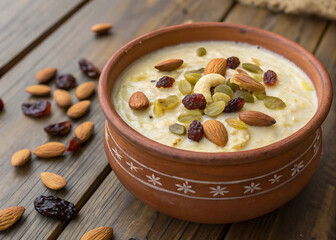 Delicious Kheer in a Traditional Terracotta Pot