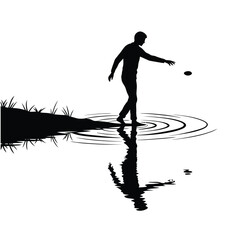 Silhouette of people in action with sports and sword in a grunge vector style