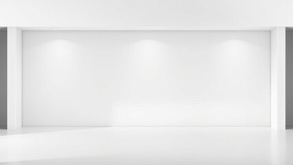 Blank White Wall Modern Minimalist Studio Room Interior Design Mockup