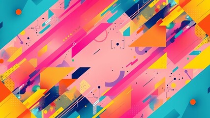 Vibrant Abstract Geometric Shapes Background Design with Bold Colors and Dynamic Composition