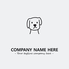 Dog illustration black and white for logo company vector image
