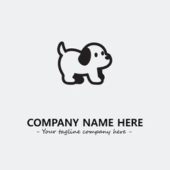Dog illustration black and white for logo company vector image
