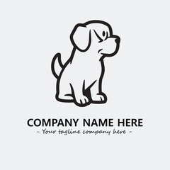 Obraz premium Dog illustration black and white for logo company vector image 