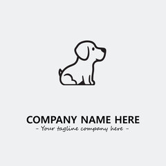 Obraz premium Dog illustration black and white for logo company vector image 
