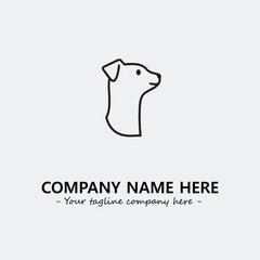 Dog illustration black and white for logo company vector image