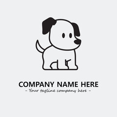 Dog illustration black and white for logo company vector image