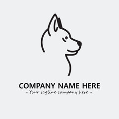 Dog illustration black and white for logo company vector image