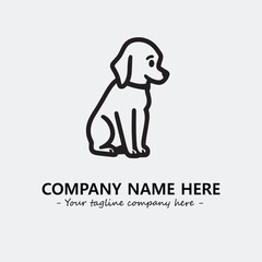 Dog illustration black and white for logo company vector image