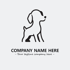 Dog illustration black and white for logo company vector image