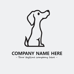 Dog illustration black and white for logo company vector image