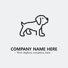 Dog illustration black and white for logo company vector image
