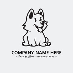 Dog illustration black and white for logo company vector image