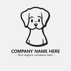 Dog illustration black and white for logo company vector image