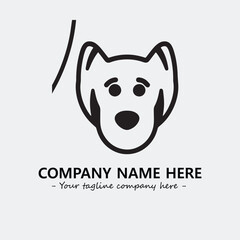 Dog illustration black and white for logo company vector image