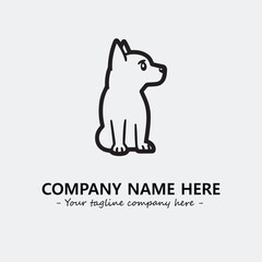 Obraz premium Dog illustration black and white for logo company vector image