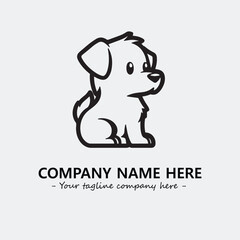 Dog illustration black and white for logo company vector image