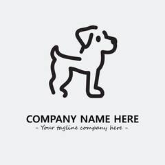 Dog illustration black and white for logo company vector image