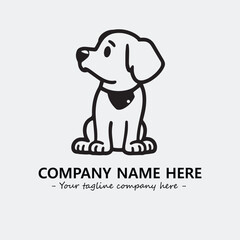 Dog illustration black and white for logo company vector image