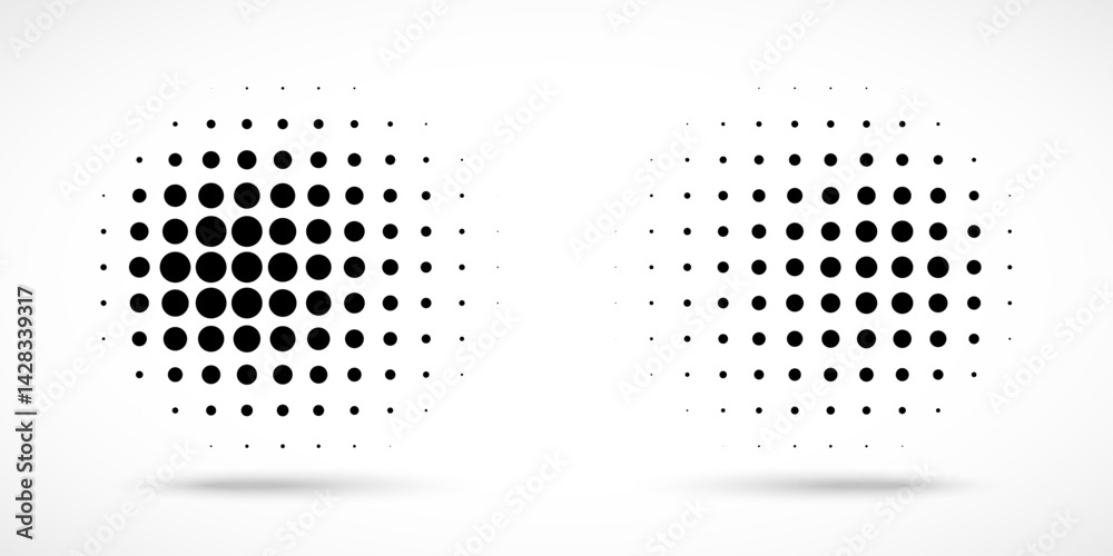 Wall mural halftone vector dots curved gradient pattern background. curve dotted spots using halftone circle do