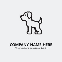 Dog illustration black and white for logo company vector image