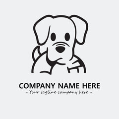 Dog illustration black and white for logo company vector image
