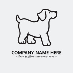 Dog illustration black and white for logo company vector image