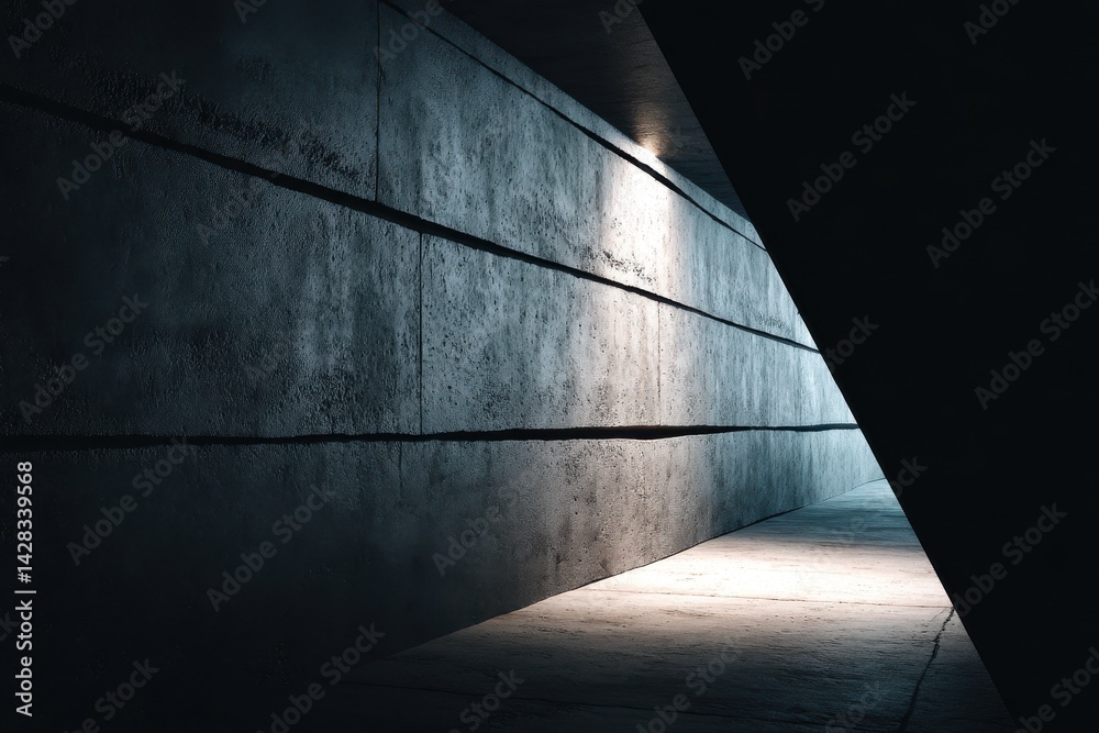 Poster abstract concrete structure with contrasting light and shadow, creating an intriguing visual for mod
