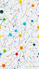 A dynamic colorful pattern featuring a variety of unique shapes and forms for visual interest