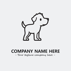 Dog illustration black and white for logo company vector image