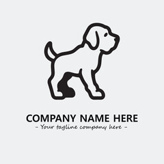 Dog illustration black and white for logo company vector image