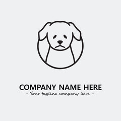 Dog illustration black and white for logo company vector image