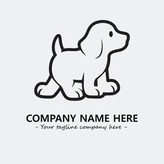 Dog illustration black and white for logo company vector image