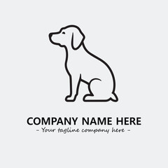 Dog illustration black and white for logo company vector image