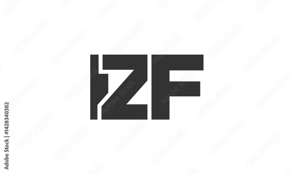 Fototapete izf logo design template with strong and modern bold text. initial based vector logotype featuring s