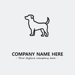 Dog illustration black and white for logo company vector image
