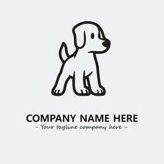 Dog illustration black and white for logo company vector image
