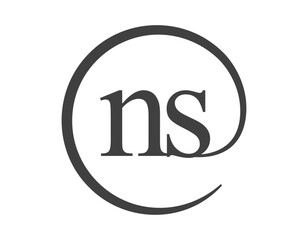 NS logo from two letter with circle shape email sign style. N and S round logotype of business company