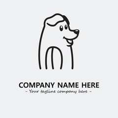 Dog illustration black and white for logo company vector image
