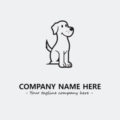 Obraz premium Dog illustration black and white for logo company vector image 
