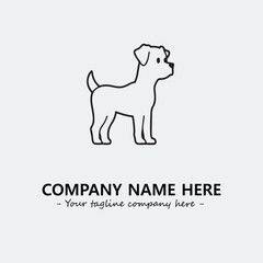 Dog illustration black and white for logo company vector image
