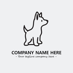 Dog illustration black and white for logo company vector image
