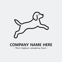 Dog illustration black and white for logo company vector image
