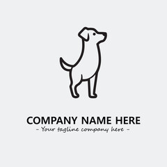 Dog illustration black and white for logo company vector image
