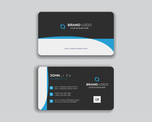 Modern and simple business card design Modern presentation card with company logo Vector business card template Visiting card for business.