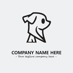 Dog illustration black and white for logo company vector image
