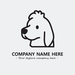 Dog illustration black and white for logo company vector image
